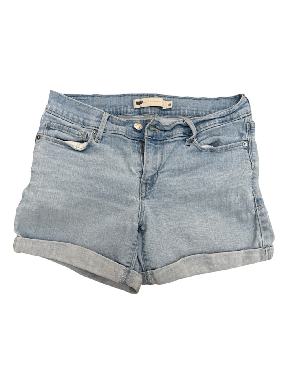 Levi's Light Wash Denim Cuffed Shorts
